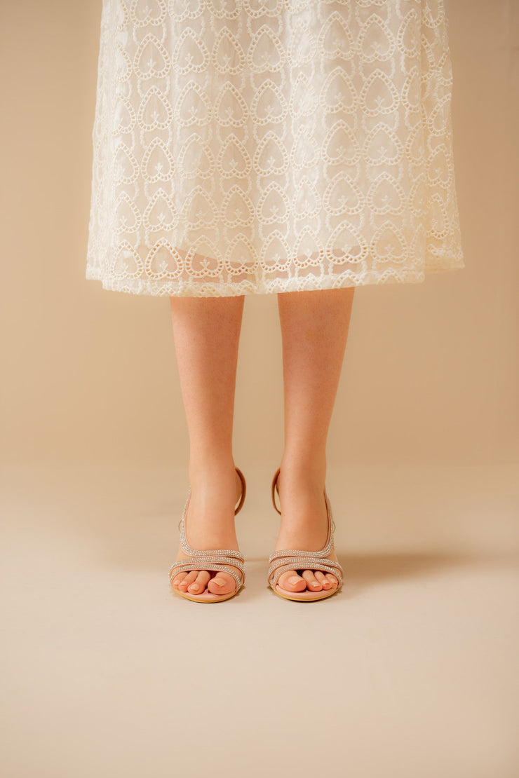 Pink Embellished Slingback Heels