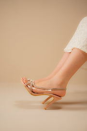 Pink Embellished Slingback Heels