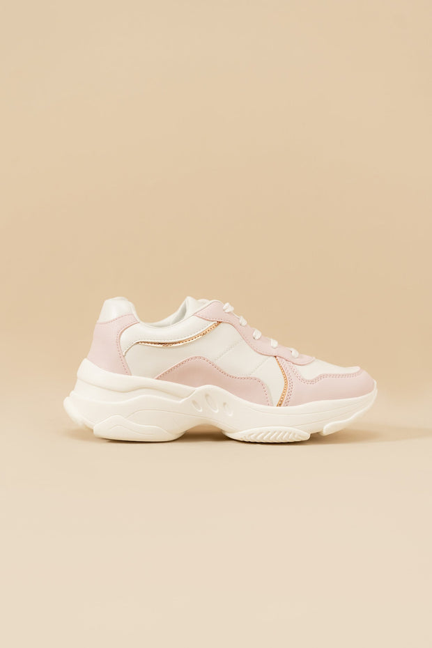 Pink Contrast Sneakers