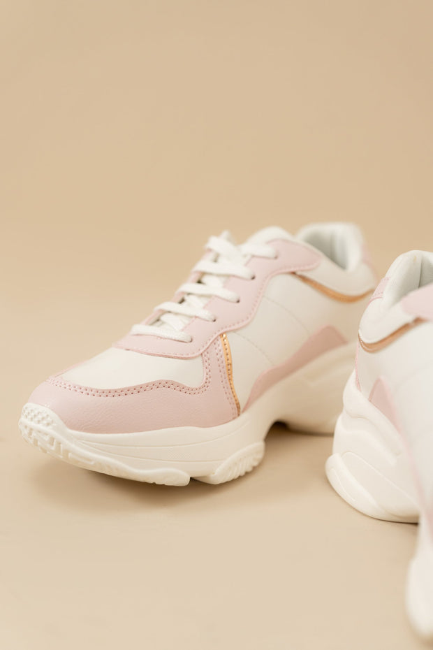 Pink Contrast Sneakers