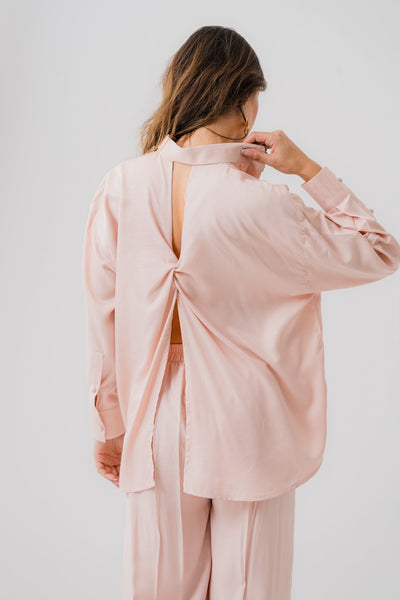Peach Pink Long Sleeve Shirt