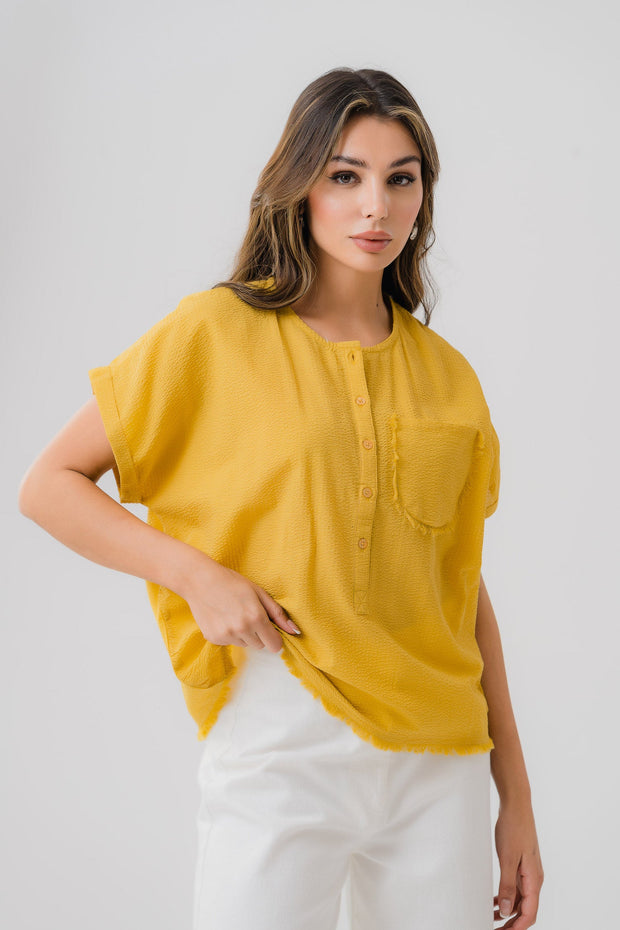 Bubble Cotton Yellow Shirt