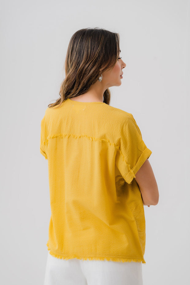 Bubble Cotton Yellow Shirt