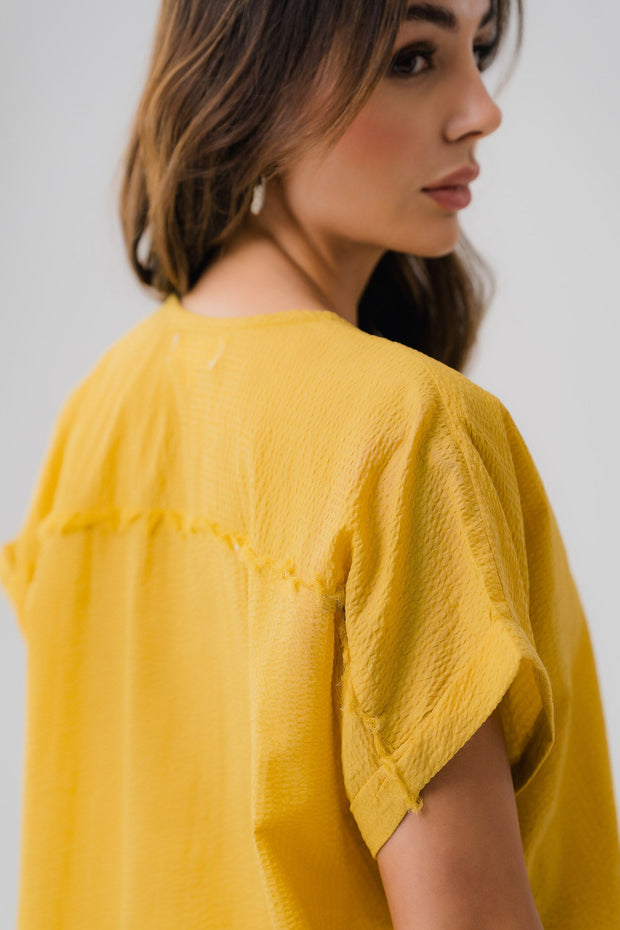 Bubble Cotton Yellow Shirt