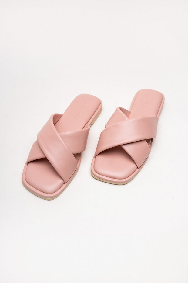 Soft Pink Cross Strap Flats