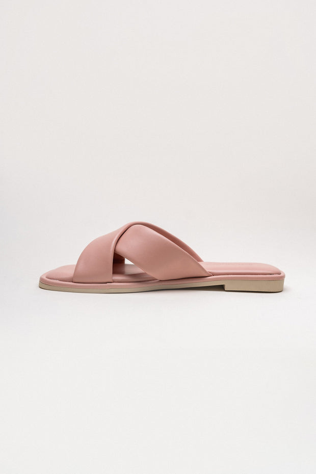 Soft Pink Cross Strap Flats