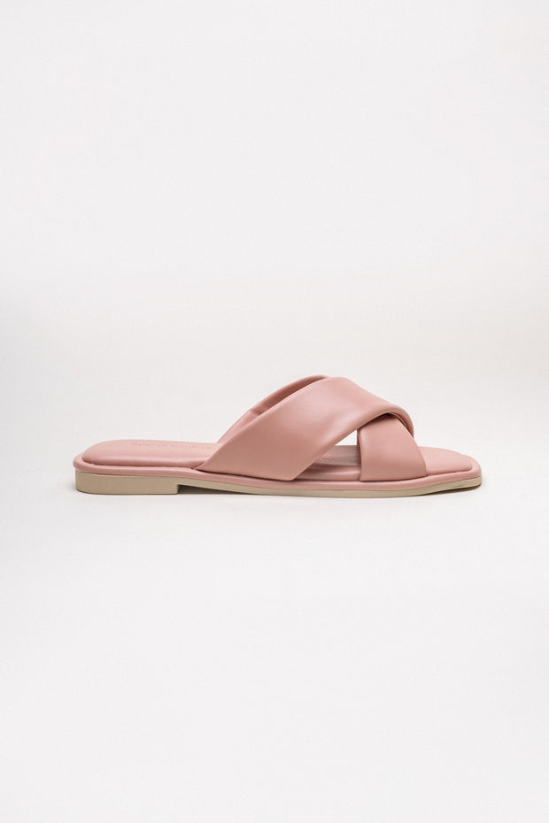 Soft Pink Cross Strap Flats