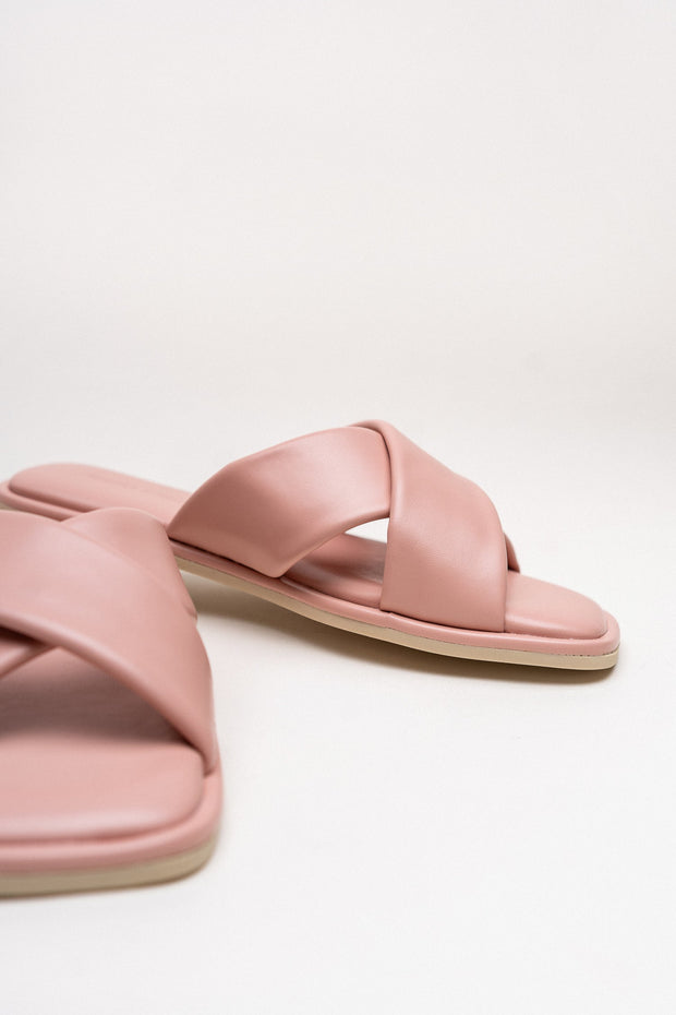 Soft Pink Cross Strap Flats