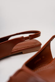 Tan Buckle Detail Flats