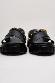 Black Chunky Flats