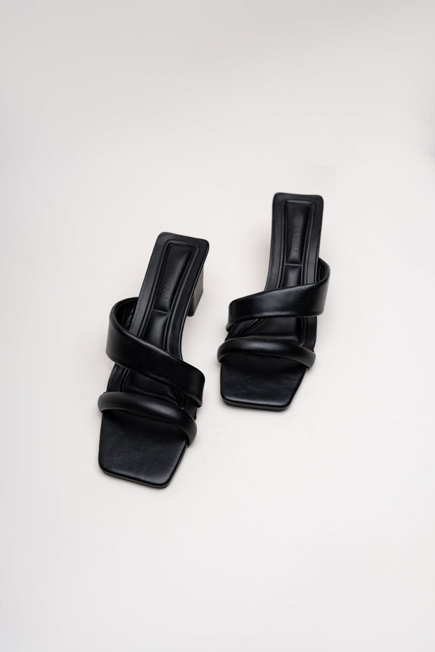Black Cross-Strap Wedges