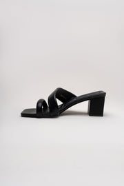 Black Cross-Strap Wedges