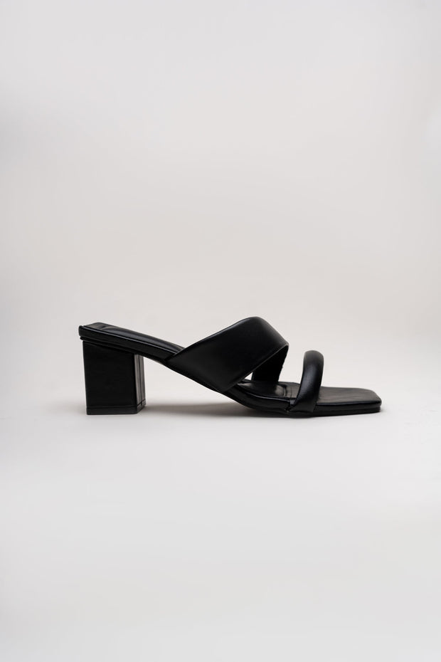 Black Cross-Strap Wedges
