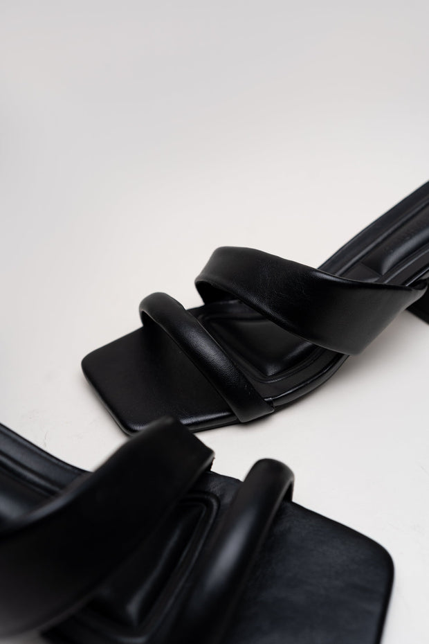 Black Cross-Strap Wedges