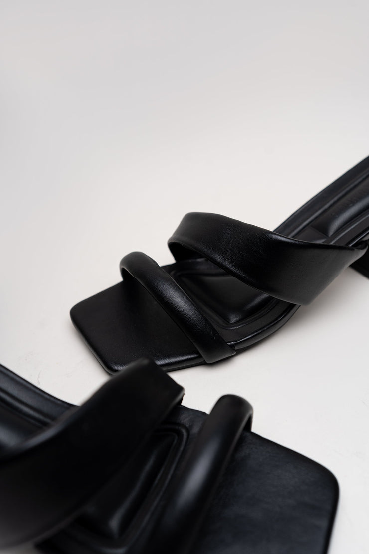 Black Cross-Strap Wedges