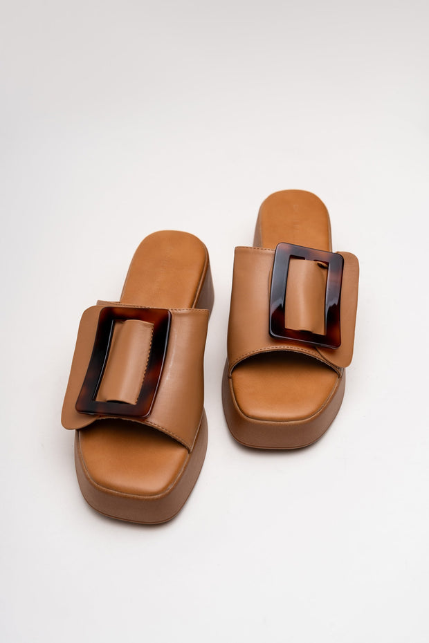 Skin Strappy Contrast Flats