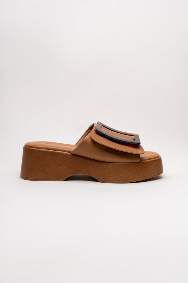 Skin Strappy Contrast Flats