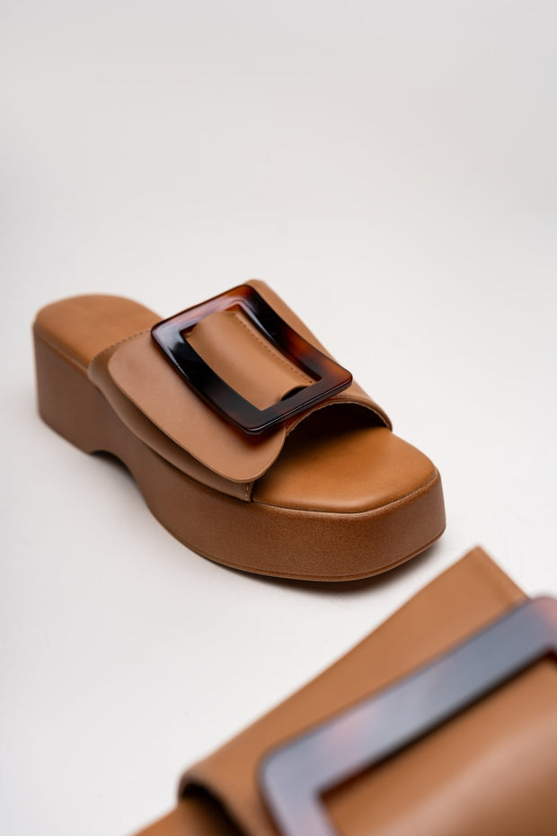 Skin Strappy Contrast Flats