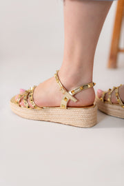 Golden Glam Flat Sandals