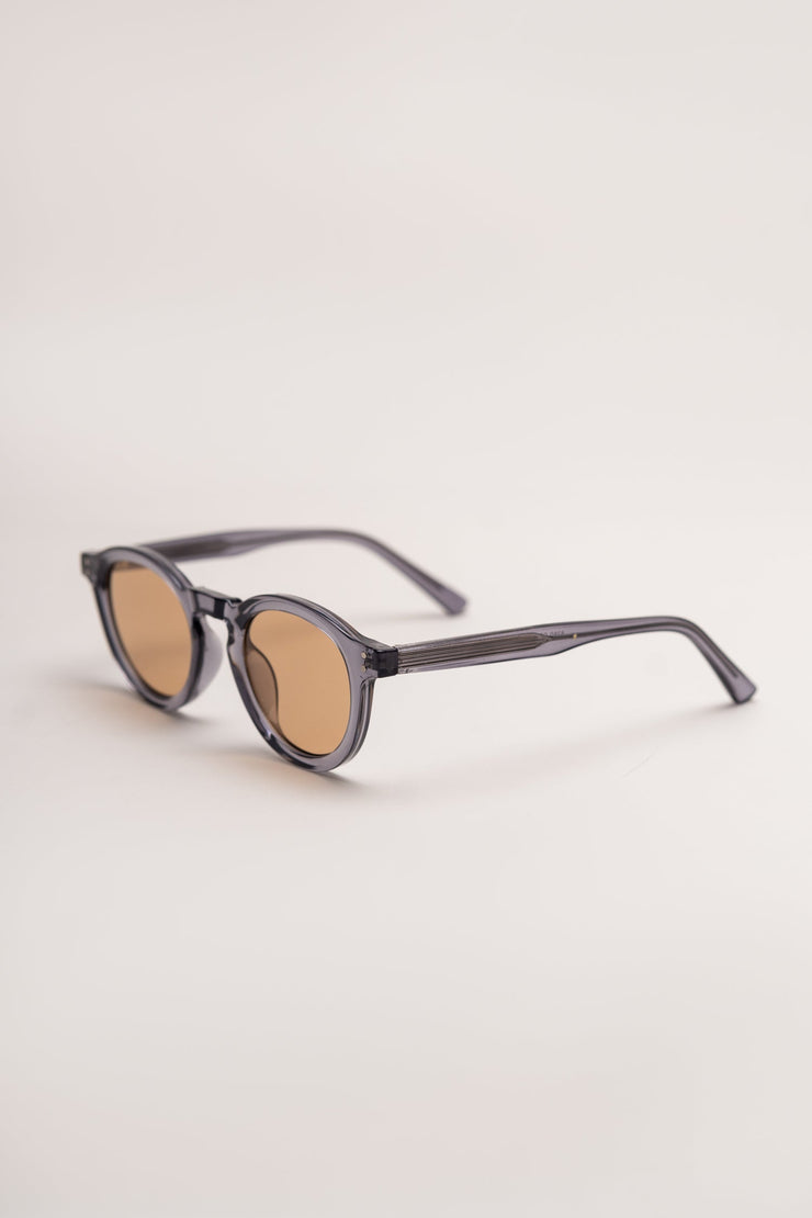 Round Clear Black Sunglasses