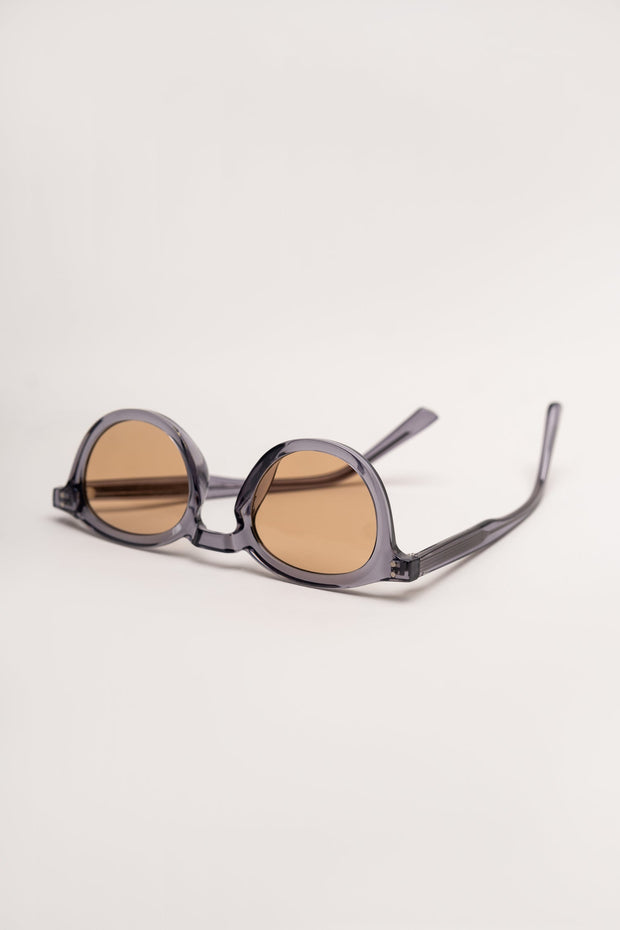 Round Clear Black Sunglasses