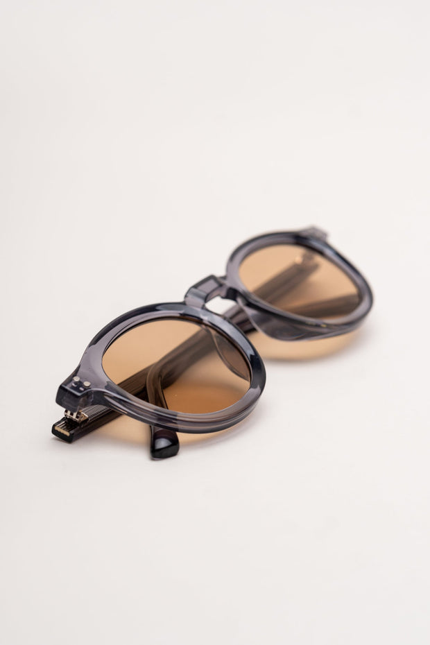 Round Clear Black Sunglasses