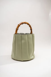 Bamboo Handle Bucket Bag
