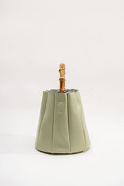 Bamboo Handle Bucket Bag