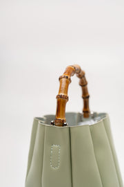 Bamboo Handle Bucket Bag