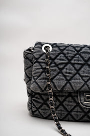 Denim Quilted Shoulder Bag