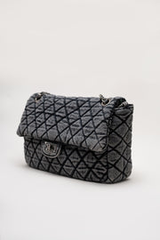Denim Quilted Shoulder Bag