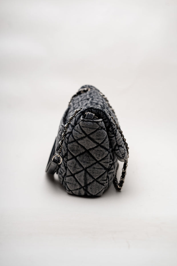 Denim Quilted Shoulder Bag