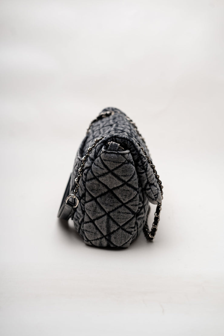 Denim Quilted Shoulder Bag