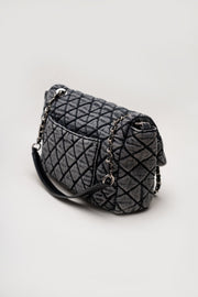 Denim Quilted Shoulder Bag