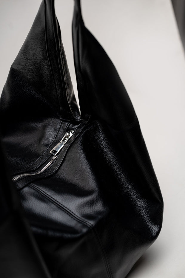 Black Classic Leather Tote