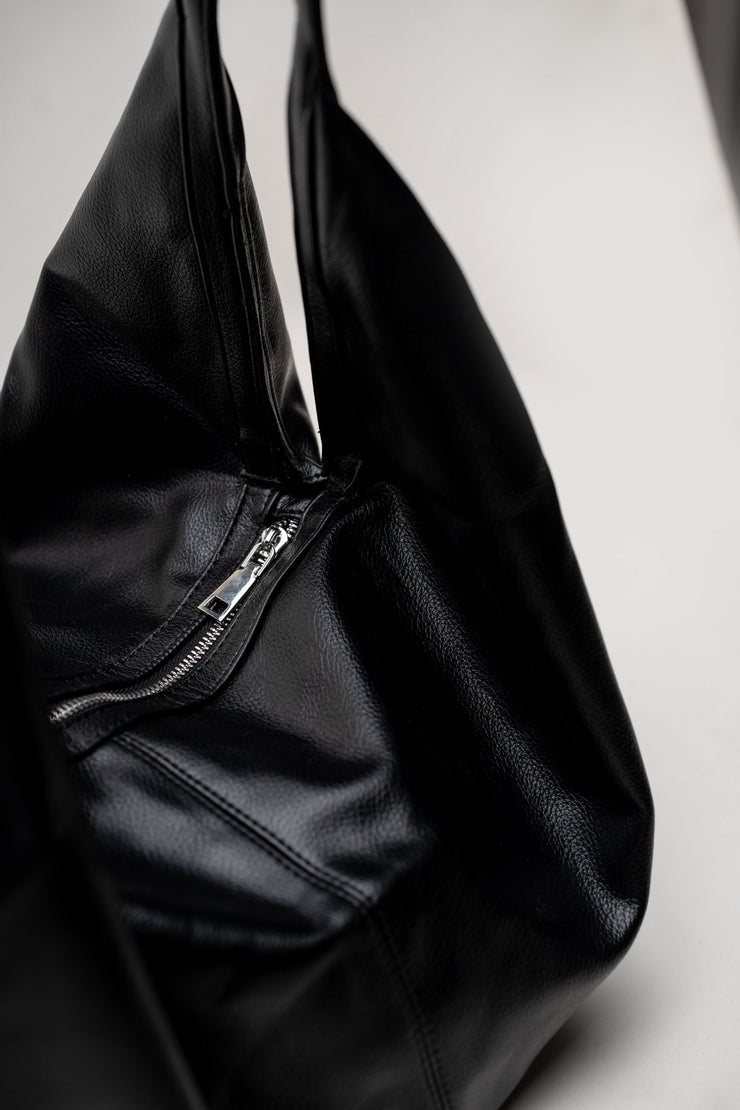 Black Classic Leather Tote
