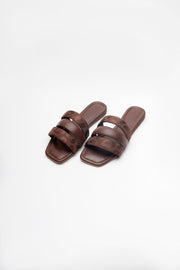 Brown Strappy Flats