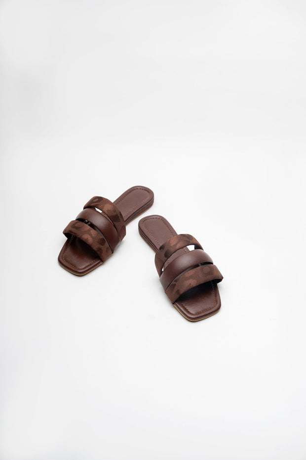 Brown Strappy Flats
