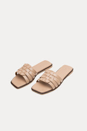 Beige Knotted Flats