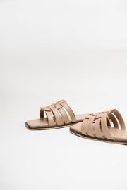 Beige Knotted Flats