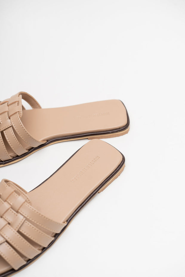 Beige Knotted Flats