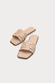 Beige Knotted Flats