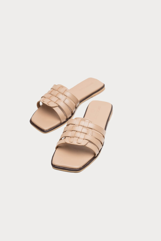 Beige Knotted Flats