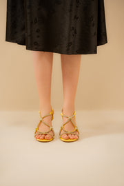 Heeled sandals with Rhinestone Straps