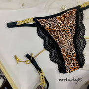 CHEETAH GOLD THIN PAD BRA SET
