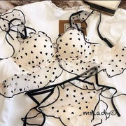 LOVE HEART THIN PAD BRA SET