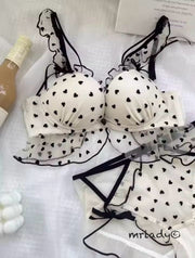 LOVE HEART THIN PAD BRA SET