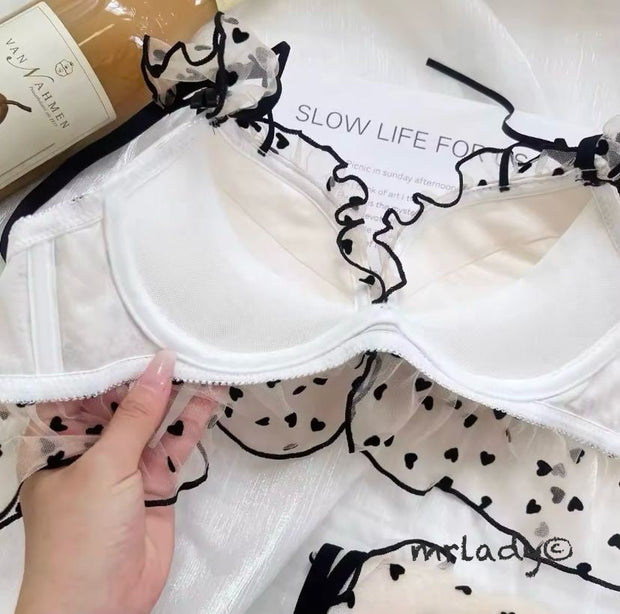 LOVE HEART THIN PAD BRA SET
