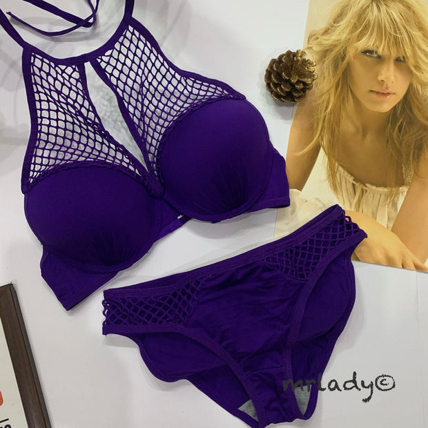 FRONT NET THIN PAD BRA SET