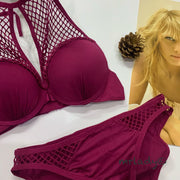 FRONT NET THIN PAD BRA SET